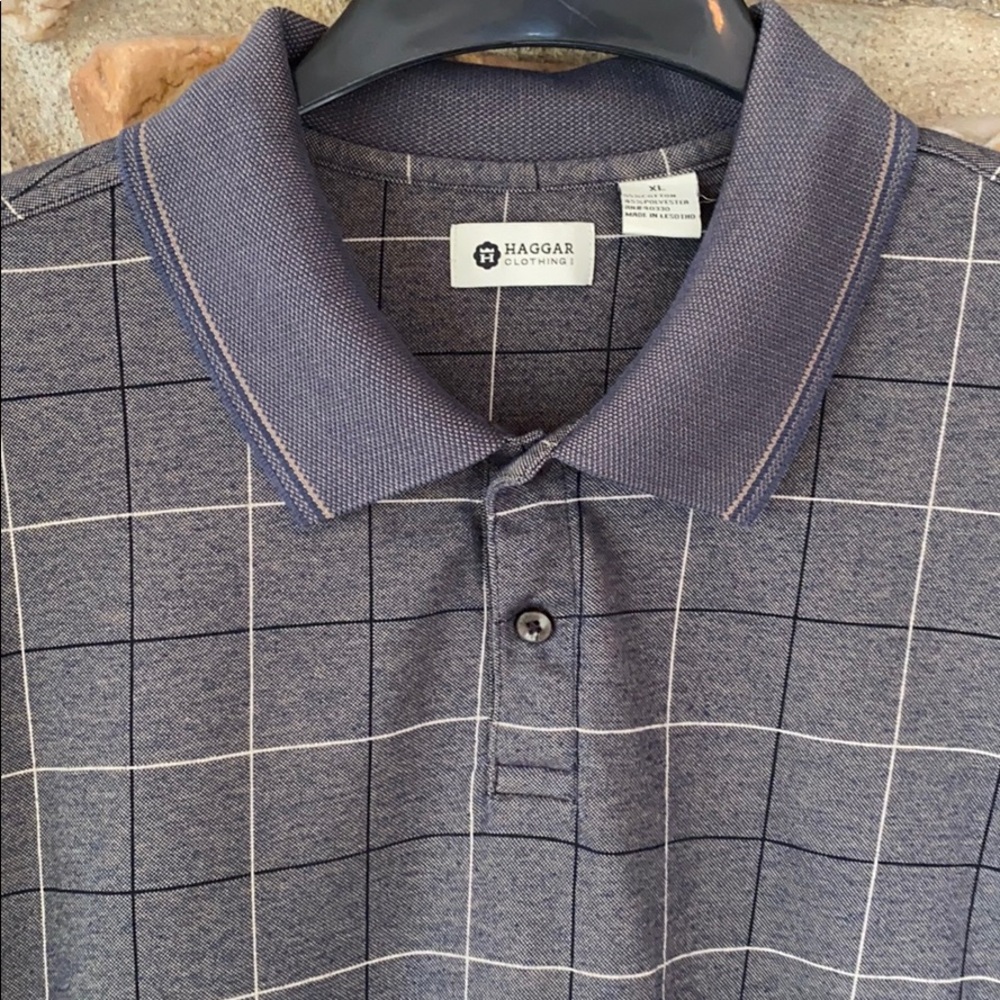 Hagar Clothing Striped Polo Shark-Skin Look XL